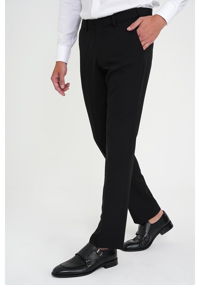 Efor Comfort Fit Beli Lastikli Esnek Siyah Pantolon P 1169 Siyah