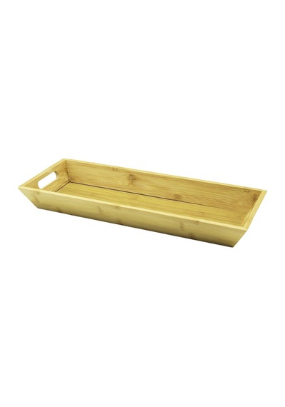 Pablıto Home Pbt-272 Ahşap Bambu Sunum Tepsisi Derin 4cm Dikdörtgen 16x40cm Çift Kulplu Diğer