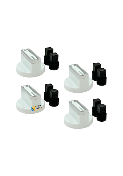 Arçelik Uyumlu Ocd T 601-1 Eb Gazlı Ocak Düğmesi Takımı 4 Lü Beyaz Çizgili