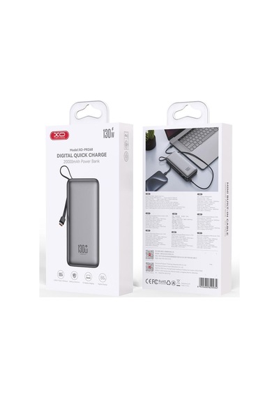 Özel Tasarım Xo Pr268 20000mah 130w Hızlı Şarj Powerbank 100w İş Yeri Enerji Kaynağı Günlük Kullanım Çok Renkli