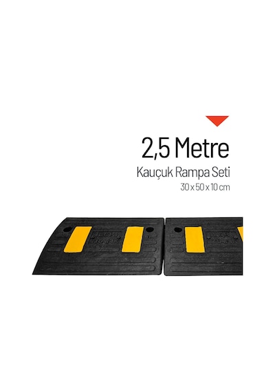 Kauçuk Rampa, Otopark Rampası, Kaldırım Rampası 30 X 50 X 10 Cm 2,5 Metre-3907