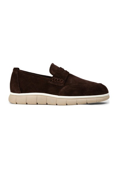 Deery Erkek Hakiki Süet Kahverengi Loafer Ayakkabı - 02045mkhve02