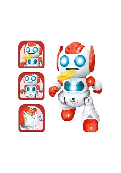Uzaktan Kumandalı Sesli Disk Atan Robot Turuncu Çok Renkli