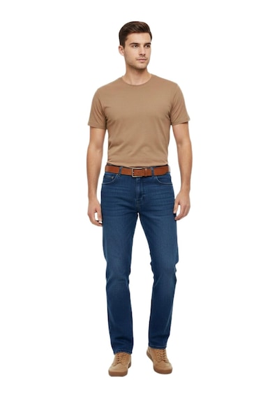 Erkek Büyük Beden Regular Kalıp Jeans Pantolon 320 Bgl-st05159 Petrol Mavi