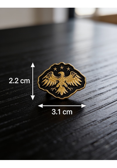 Suriye Sembolü Siyah Üzerinde Altın Rengi Kartal Telefon Sticker 3d Metal Tasarım, Arka Süs A300137
