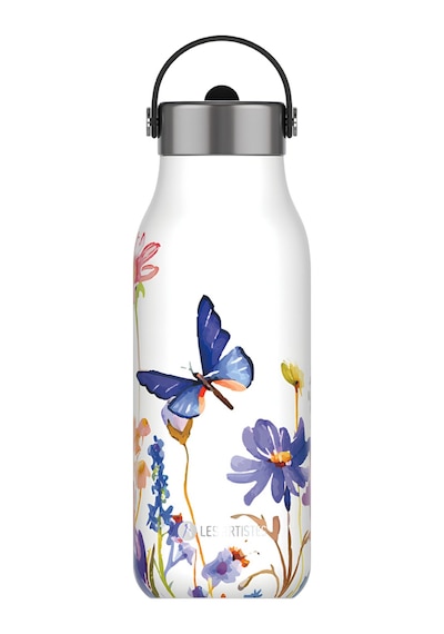 Les Artistes Paris Isı Yalıtımlı Çelik Termos 1000ml Floral Butterfly Çok Renkli - Beyaz
