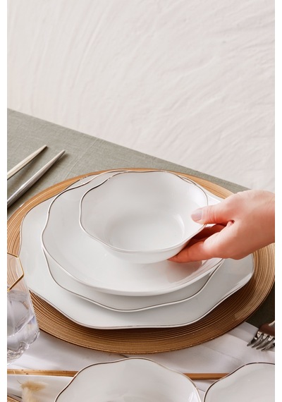 Emsan Fine Bone Lotus Platin 53 Parça Yemek Takımı