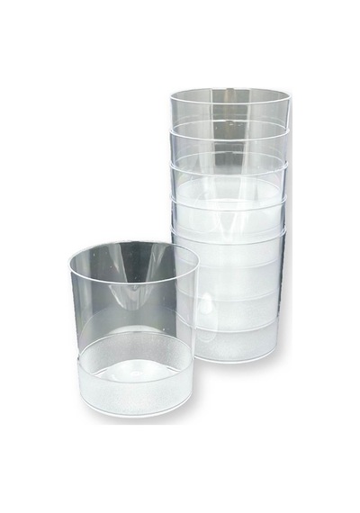 1 Adet Kristal Sert Plastik Mika Yuvarlak Ve Kare Bardak 10'arlı Paket