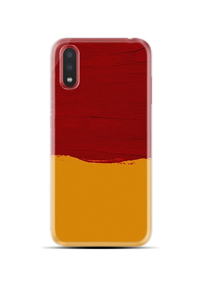Samsung Uyumlu Galaxy A02 Kilif Desenli Sari Kirmizi Boya 1708 527800077