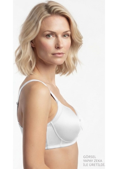 Cottonill Bra - Elvia Büyük Beden Parlak Balensiz Straplez Minimizer Kadın Sütyen 3'lü Paket-2 Çok Renkli