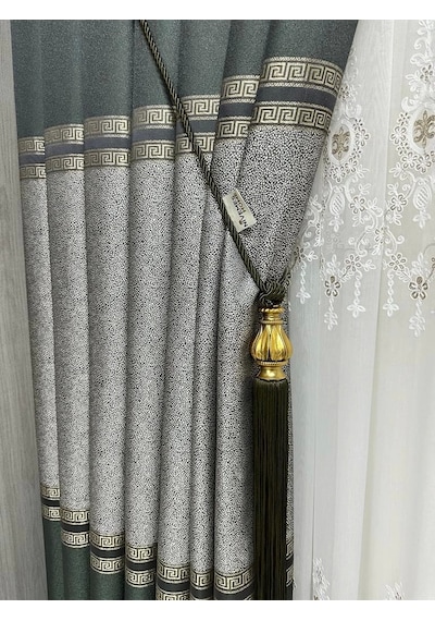 Nivemeshome Yeşil Saçaklı Gold Aparat Tavan Toplama Braçol Altın