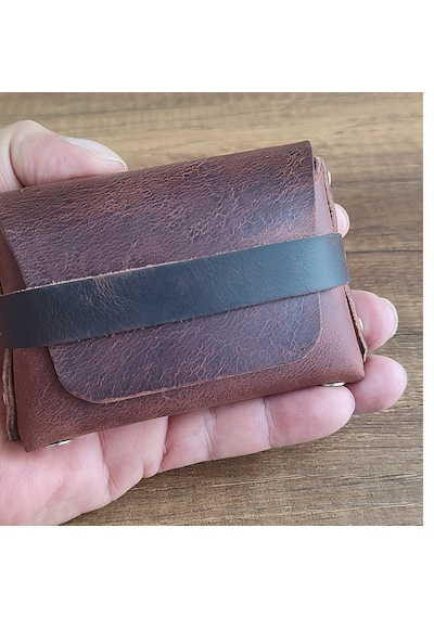 Sumerian Leather Craft Deri Cüzdan Kadın Tarçın