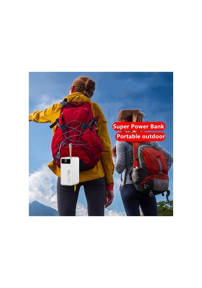 100.000 Mah Powerbank 4 Usb Micro Type-c Lıghtnıng Girişli El Fenerli Taşınabilir Şarj Aleti Siyah - 858266298 Siyah