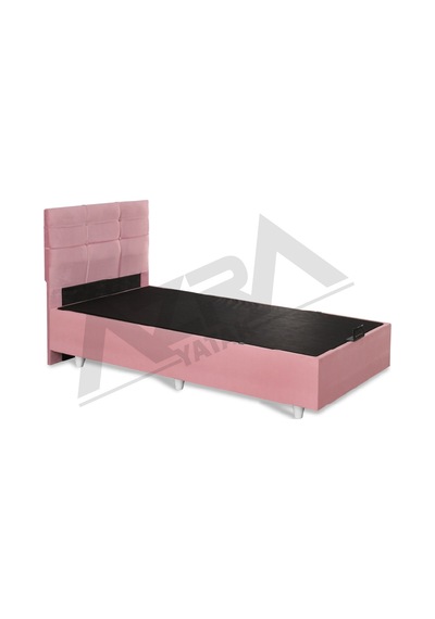 Nero Tek Kişilik Baza Basic Başlık Pembe %100 Çelik+ Mdf 90 x 190 CM