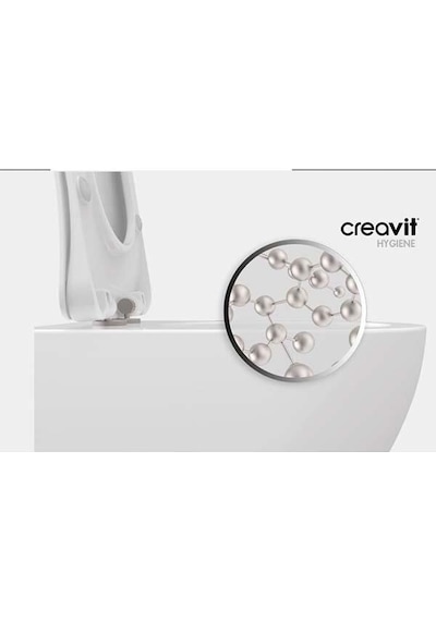 Creavit Fe322 Free Asma Klozet Rim-Off Siyah Mat + Creavit Duck Y