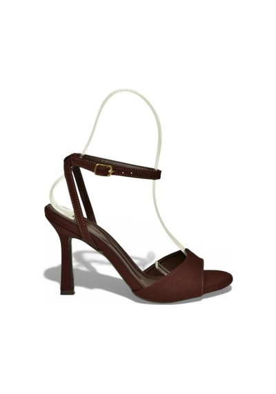 Fox Shoes Y997264604 Kahverengi Kumaş Kalın Topuklu Ayakkabı Kahverengi