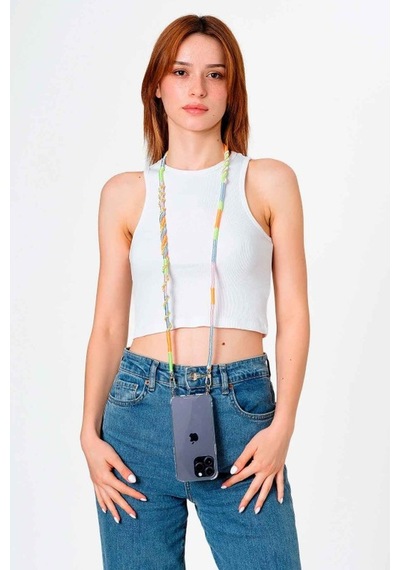 Hippi Daisy Rengarenk El Örgüsü Telefon Ve Çanta Askısı - 110 Cm