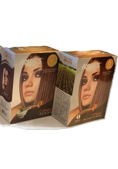 Amar S Henna Kına İçeren Saç Boyası 6 Lı 10g Paket Kestane Renk-