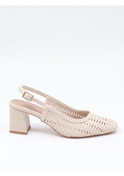 Nesilshoes Nesil Shoes Senyo 040 Ten Örgü Topuklu Kadın Sandalet