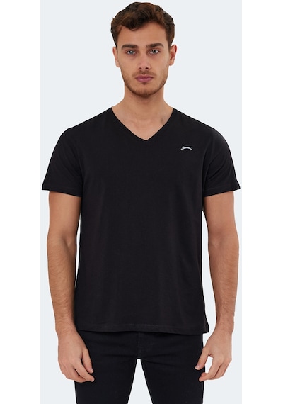 Slazenger RIVALDO Erkek V Yaka Siyah Tişört