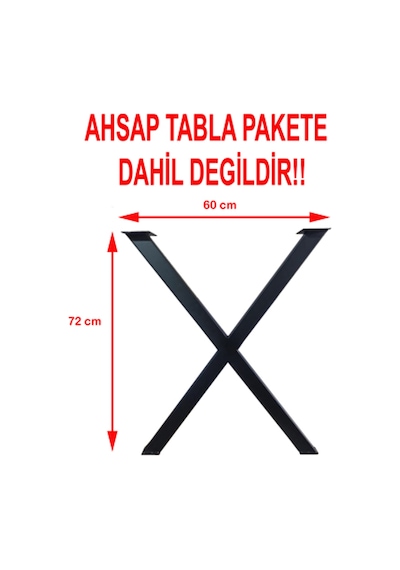 Metal Masa Ayağı Çapraz Model X Masa Ayakları 1,5 Mm Kalınlık