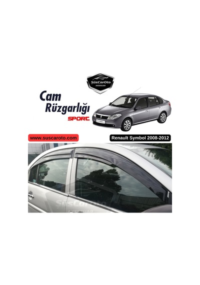 Renault Symbol 2008-2012 Uyumlu Mugen Cam Rüzgarlığı Seti Piano Black 4'lü İthal 00 Şüscaroto Aksesuar