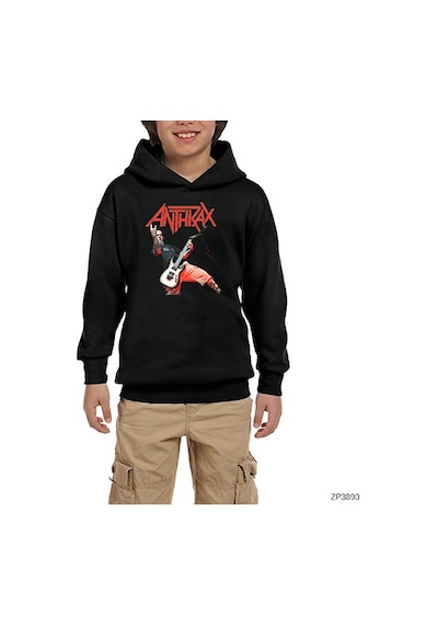 Zepplin Giyim Anthrax Concert Siyah Çocuk Kapşonlu Sweatshirt