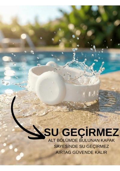 Beylini Airtag Yuvalı Bileklik Çocuk Yaşlı Alzahimer Demans  Bilekliği Boş Airtag Yuvalı Renkli Beyaz