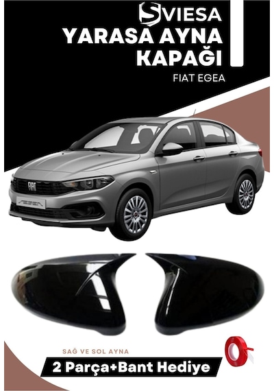 Fiat Egea Uyumlu Batman Yarasa Ayna Kapağı Piano Black