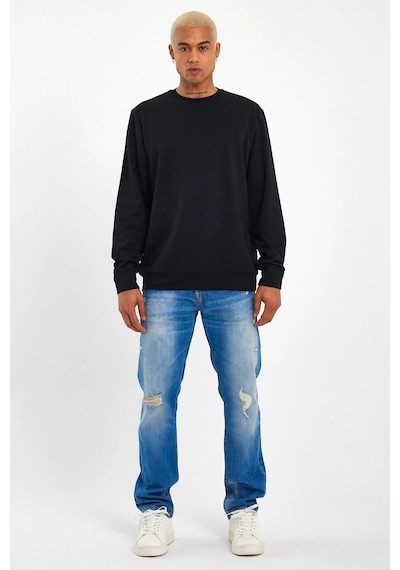Süperlife Erkek Bisiklet Yaka Regular Fit İnce Sweatshirt Spr 20k30 Siyah