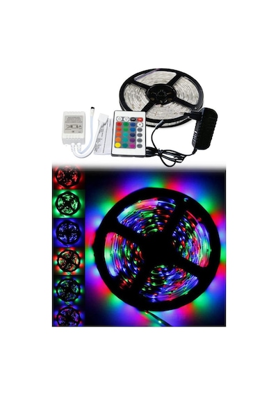 5 Metre Kumandalı Led - Rengarenk Şerit Led - 20 Fonksiyonlu