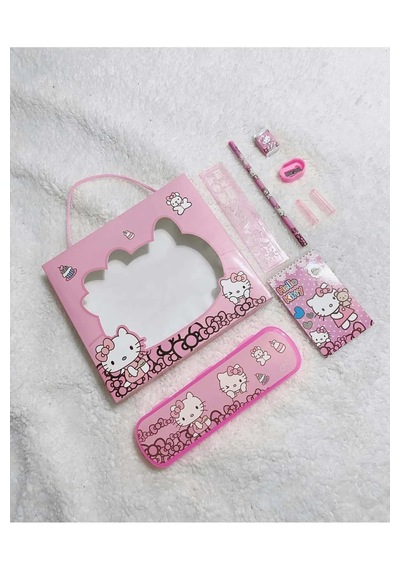Sanrio Kuromi Hello Kitty 8 Parça Kırtasiye Seti Okul Seti Hello