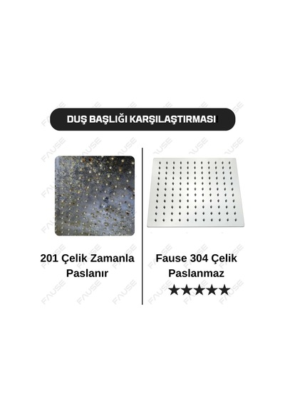 Fause Kolonlu Tepe Duş Seti Robot Duş Yağmurlama Slim Çelik Başlıklar Kds101 Sku: Smg8690010187017