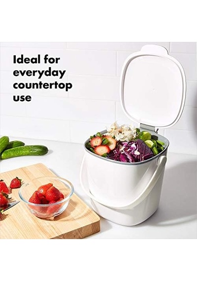 Good Grips Kompost Kovası, Beyaz, Koku Geçirmez Çöp Kutusu, Mutfak İçin, 2,8 L Diğer
