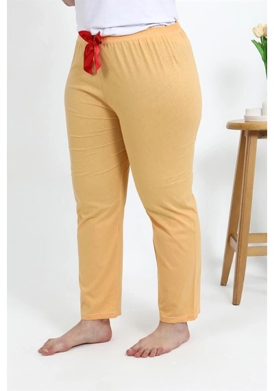 Mtm My The Mall Kadın Pamuklu Büyük Beden Alt Pijama Sarı Sarı