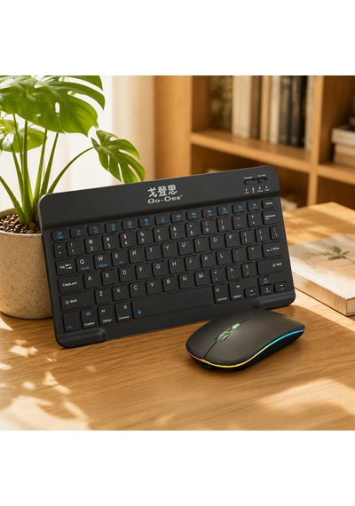 Go Des Gd-kb323 Ergonomik 2in1 Bluetooth Bağlantılı Kablosuz Klavye Ve Mouse Seti Siyah Optik