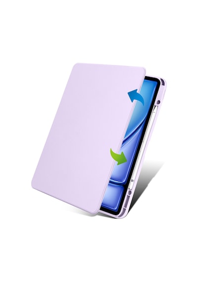 Apple Uyumlu iPad Air 11inç M2 2024 Kılıf Termik Kalem Bölmeli Dönebilen Standlı Kılıf Air 4./5.nesil Kılıf