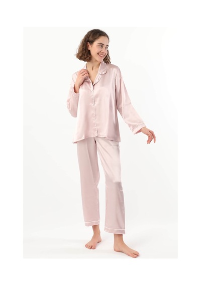 Pierre Cardin Kadın Biyeli Saten Pijama Takımı 001