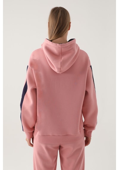 Yale Pembe Kapüşonlu Baskı Detay Kadın Sweatshirt 5274-41207 Pembe