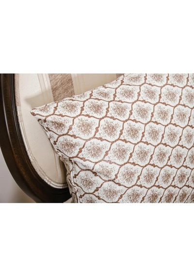 Melisa Damask Baskılı Duck Kumaş Kahverengi Kırlent 45 45 Cm - 807 45 x 45