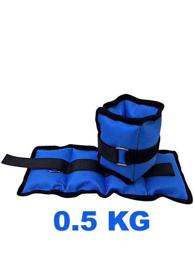Me&ra Sport 0.5 Kg X 2 Adet El Ayak Bilek Ağırlık Seti Kum Ağırlık Torbası mavi