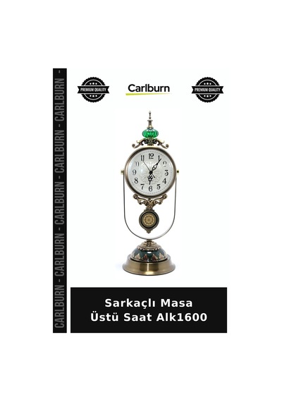 Özel Üretim Dekoratif Ofis Salon Hediye Klasik Sarkaçlı Masa Üstü Saat Alk1600 Çok Renkli
