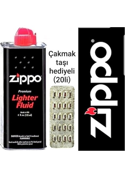 Zippo Çakmak Benzini 125Ml + Çakmak Taşı 20'Li