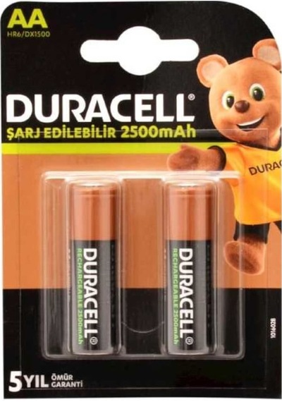 Duracell 1.2V 2500 Mah Aa Şarjlı Kalem Pil 2'Li