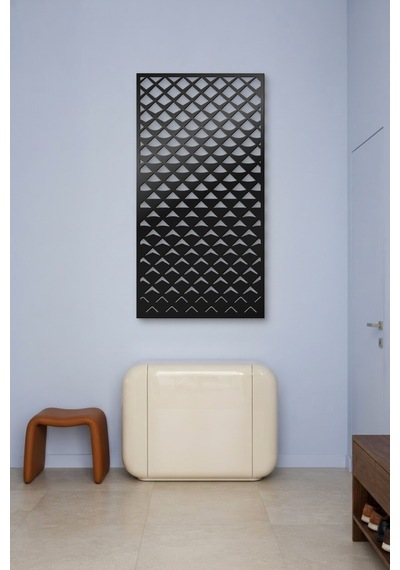 Pul Dekoratif Panel Metal Duvar Tablosu - Duvar Sanatı - Duvar Dekoru - Siyah