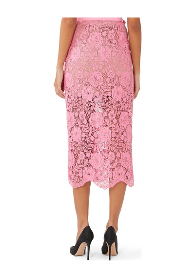 Self-portrait Self - Portrait Dantel Midi Etek Pembe