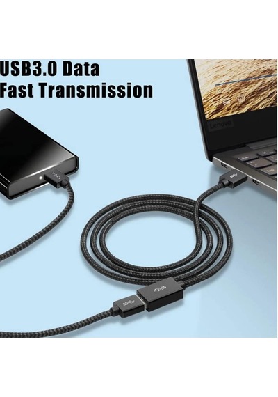 Rope 5gbps Hızlı Veri Aktarımı Usb 3.0 Erkek Dişi Uzatma Kablosu Halat Örgülü 5 Metre Diger