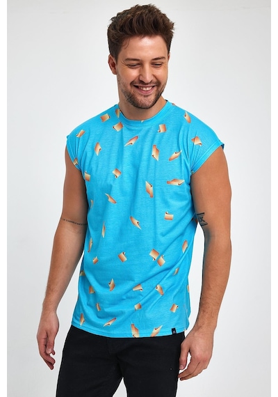 Alexander Gardi Alexandergardı Yırtmaçlı Desenli Kolsuz T-shirt B23-00135 001