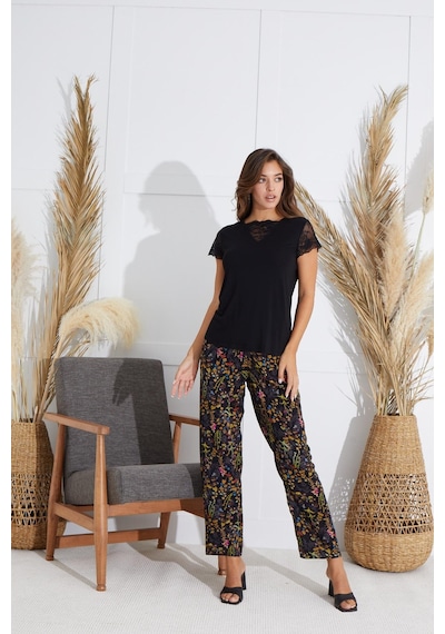 Sevim Kadın Kısa Kol Siyah Pijama Takım C7t8n551 001