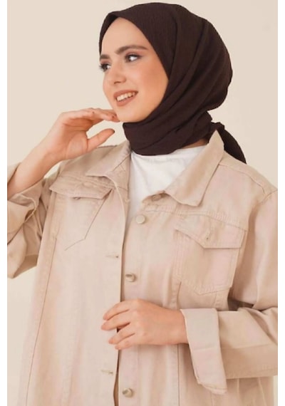 Melodi Scarf Kadın Tesettür Mio Caz Eşarp Hijab Kahverengi KAhverengi